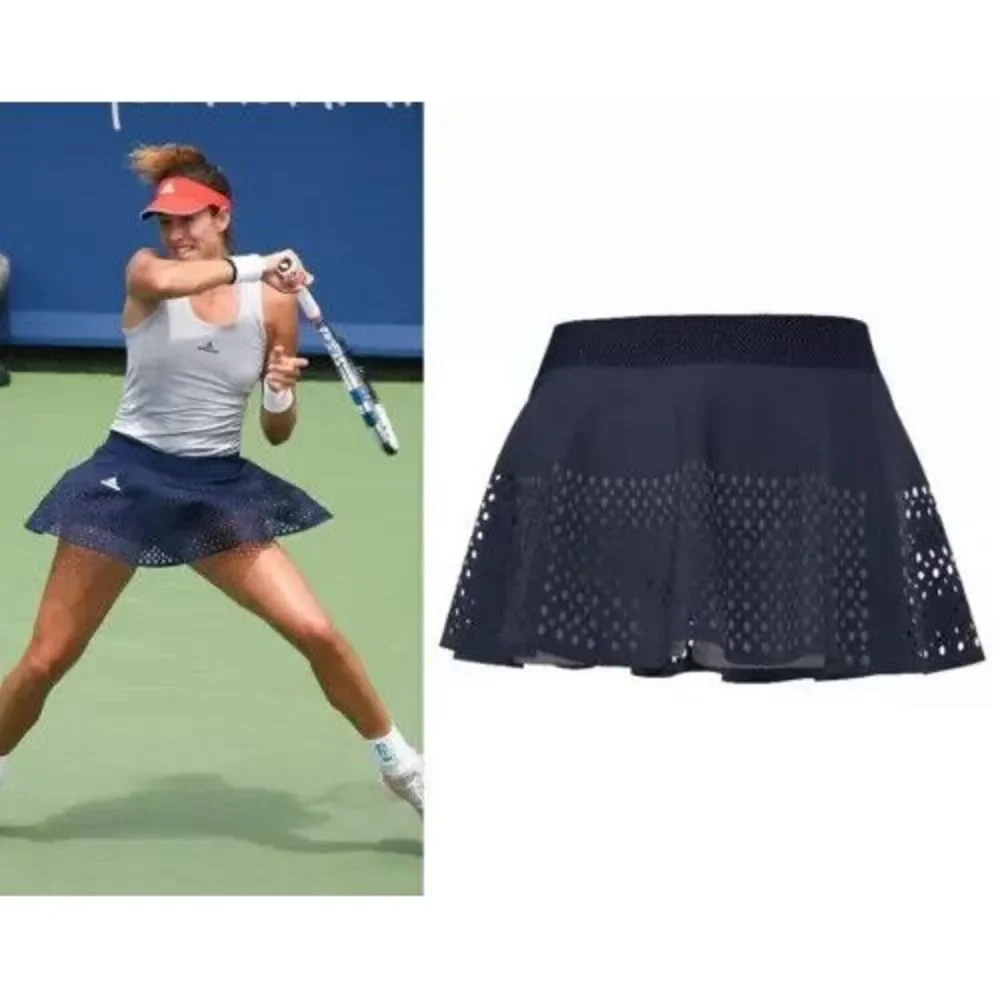 Adidas Stella McCartney Barricade‎ Tennis Skirt Navy Blue Laser Cut Women Large